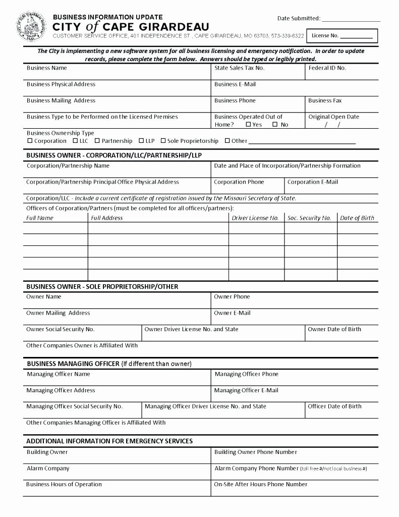 Template New Customer Information form Template