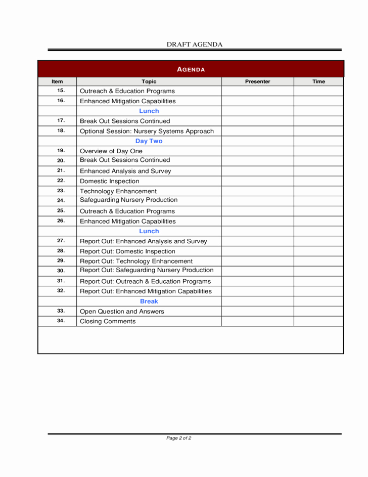 Template Of event Schedule Free Download
