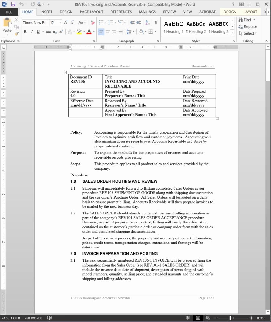 Template Policies and Procedures Template