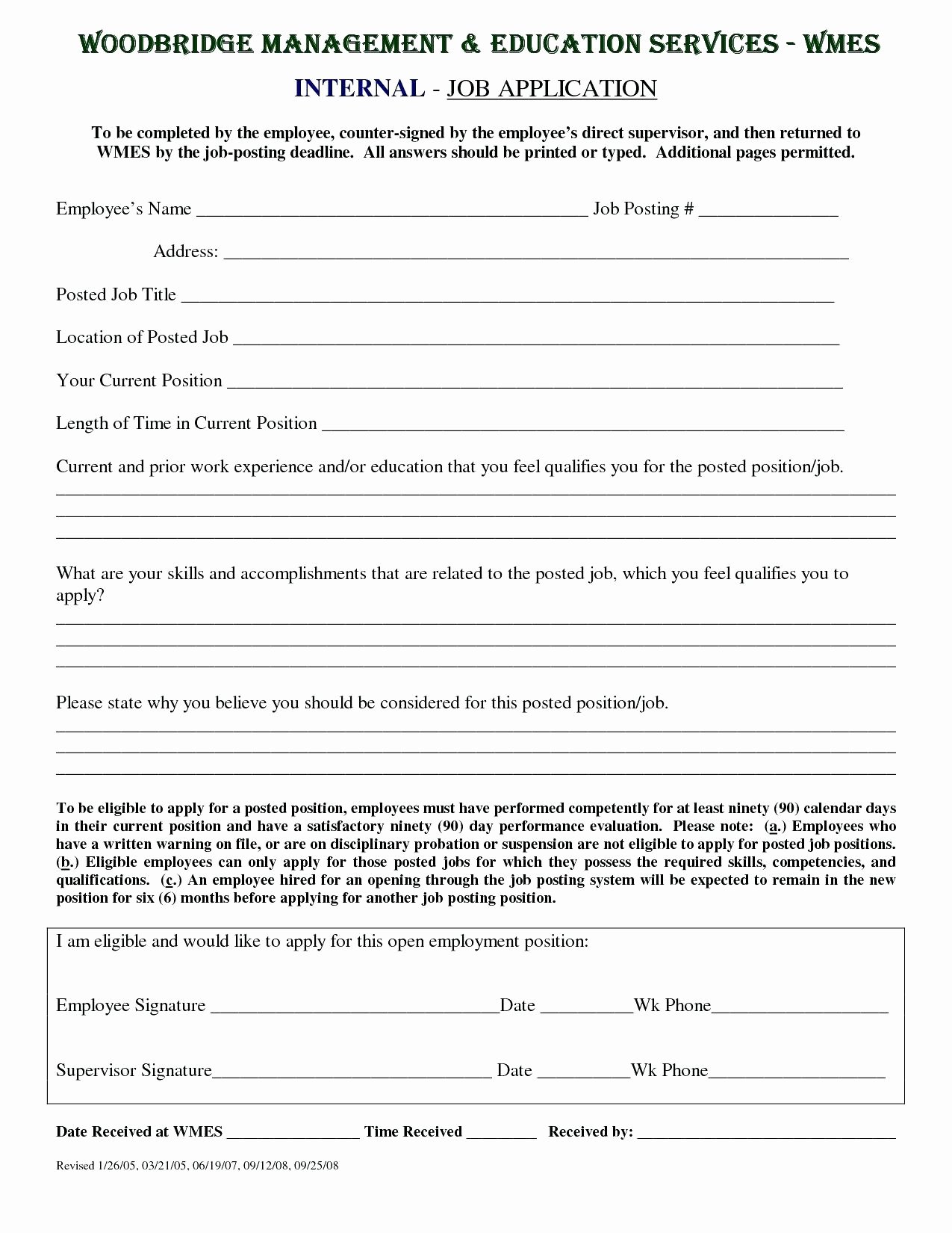 Template Printable Employment Application Template