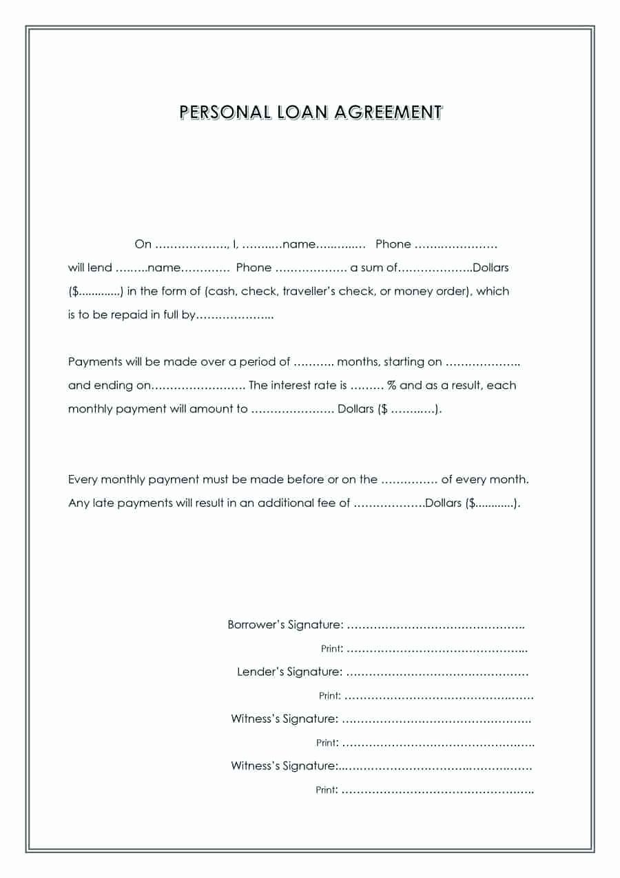 Template Sample Personal Loan Agreement Template