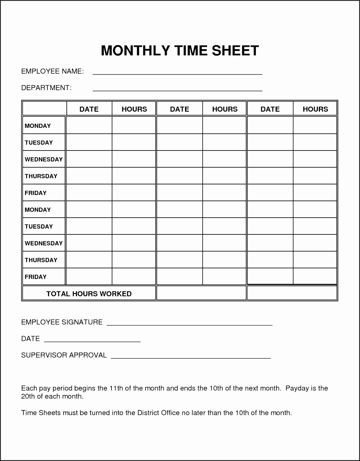 Template Timesheet Xls Template