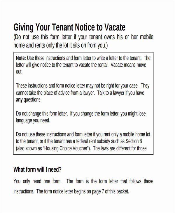 Tenant Letter Templates 9 Free Sample Example format