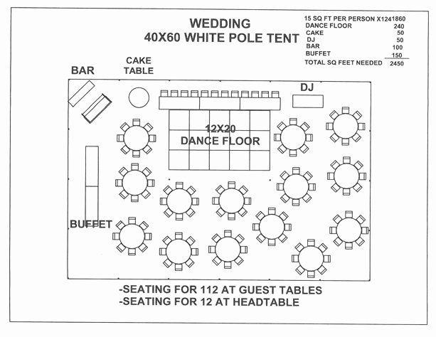 Tent Layouts 120 to 150