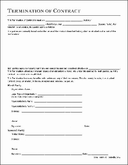 Termination Contract form Free Printable Documents