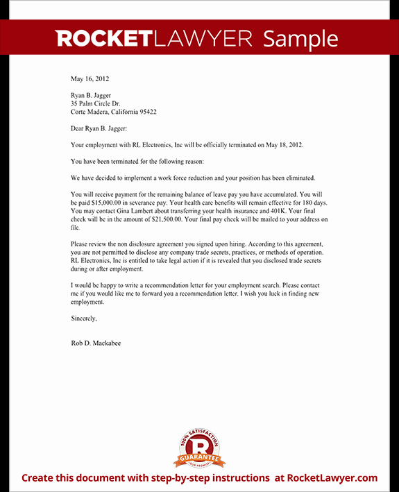 Termination Letter for Employee Template with Sample