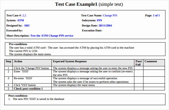 Test Case Template 22 Free Word Excel Pdf Documents