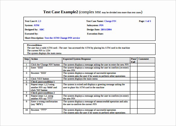 Test Case Template 25 Free Word Excel Pdf Documents