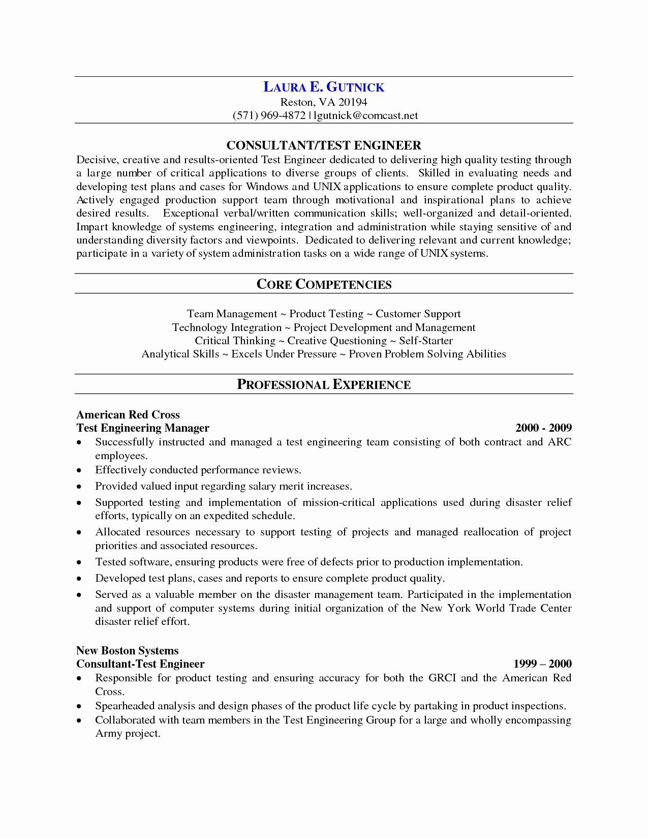 Testing Resume for 1 Year Experience