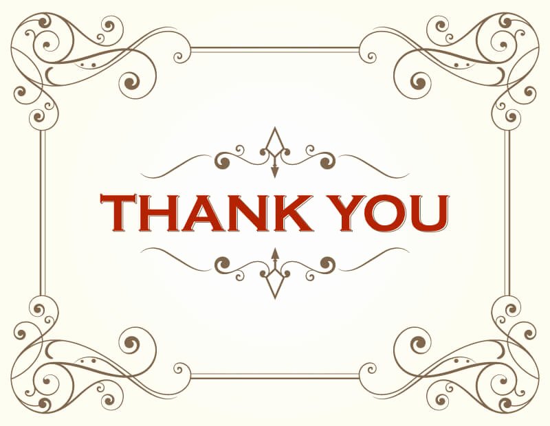 Thank You Card Template Free Vectors