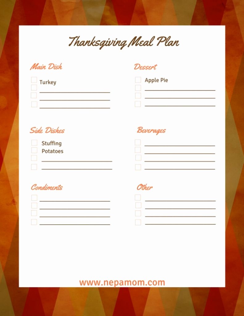 Thanksgiving Menu Template An Easy Way to Prepare for the