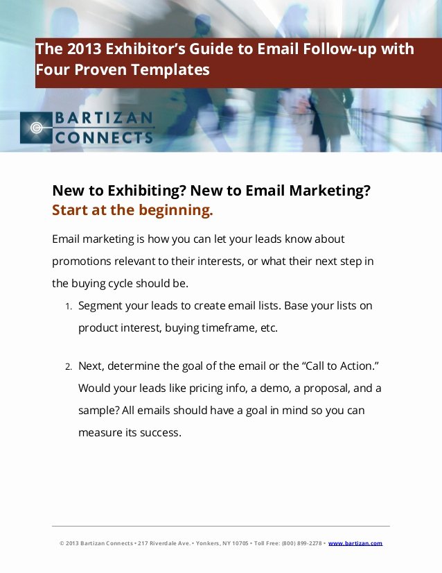 The 2013 Exhibitor S Guide to Email Follow Up with Four
