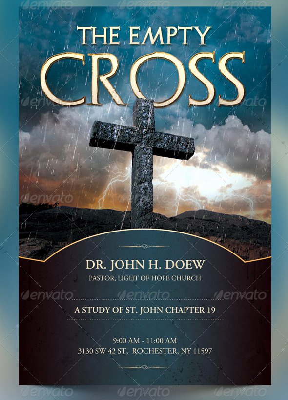 The Empty Cross Church Flyer Slide and Cd Template
