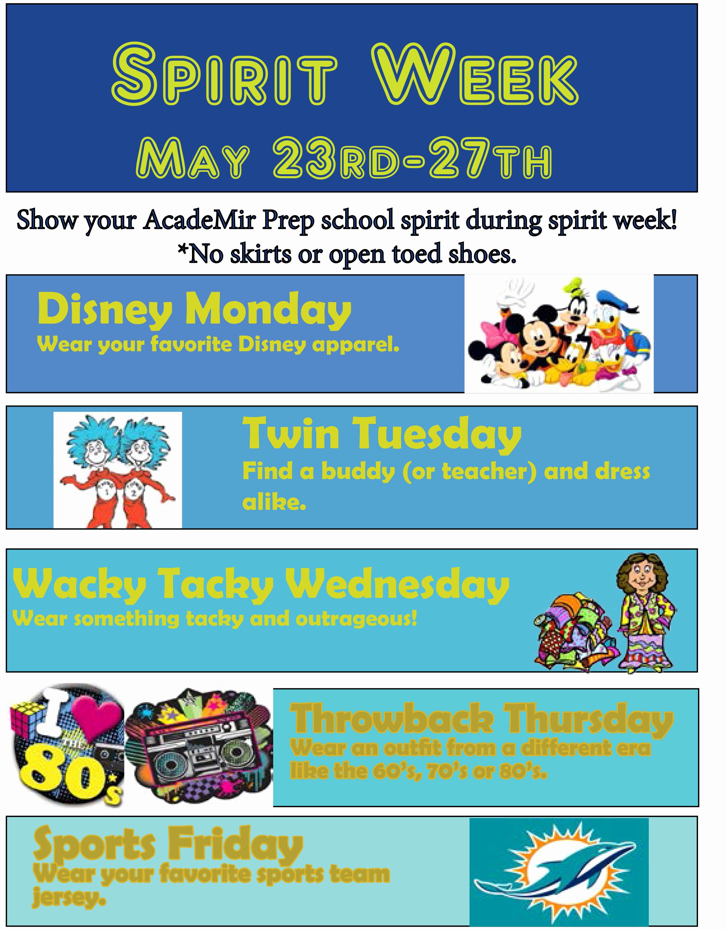 The Gallery for School Spirit Week Flyer