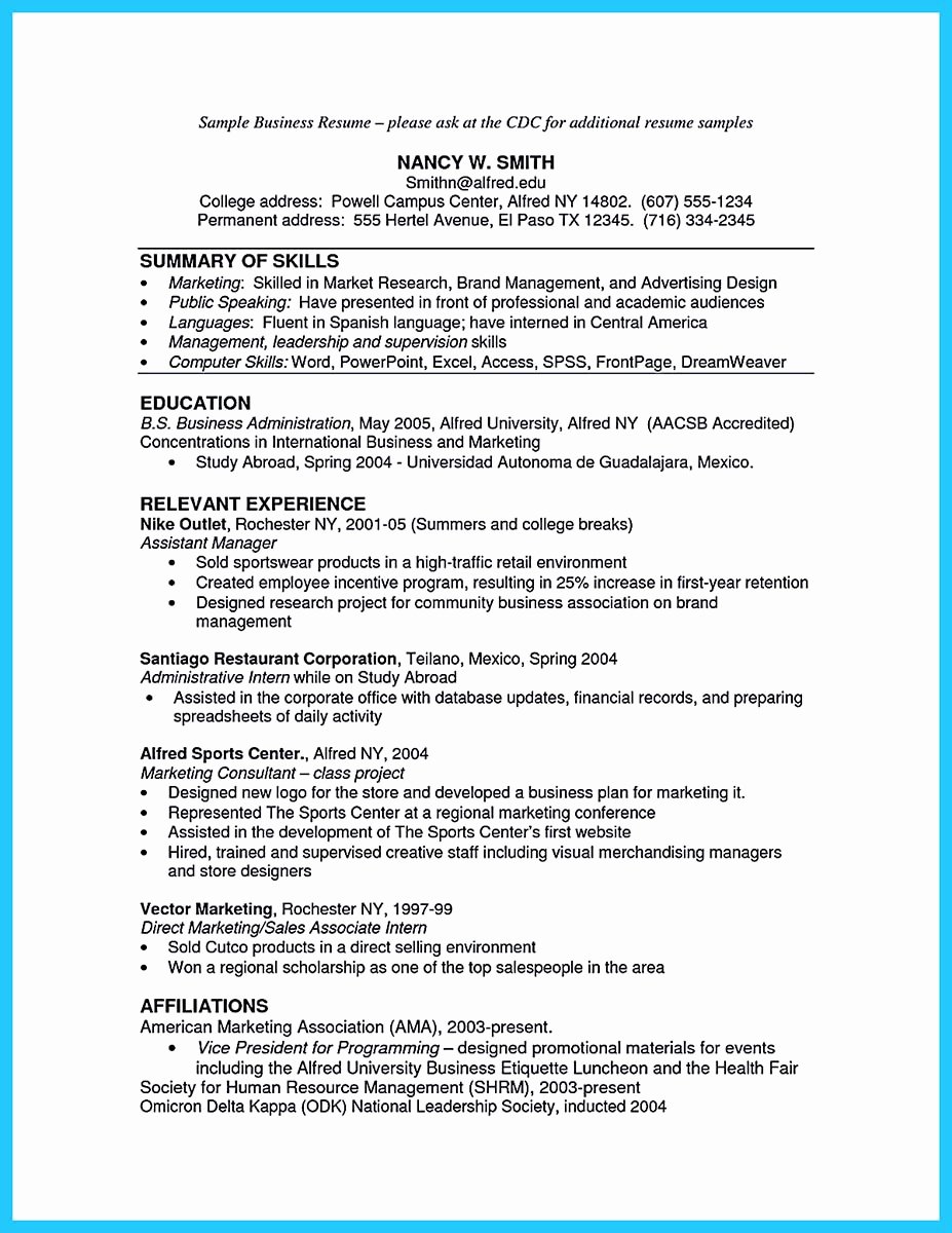 The Most Excellent Business Management Resume Ever