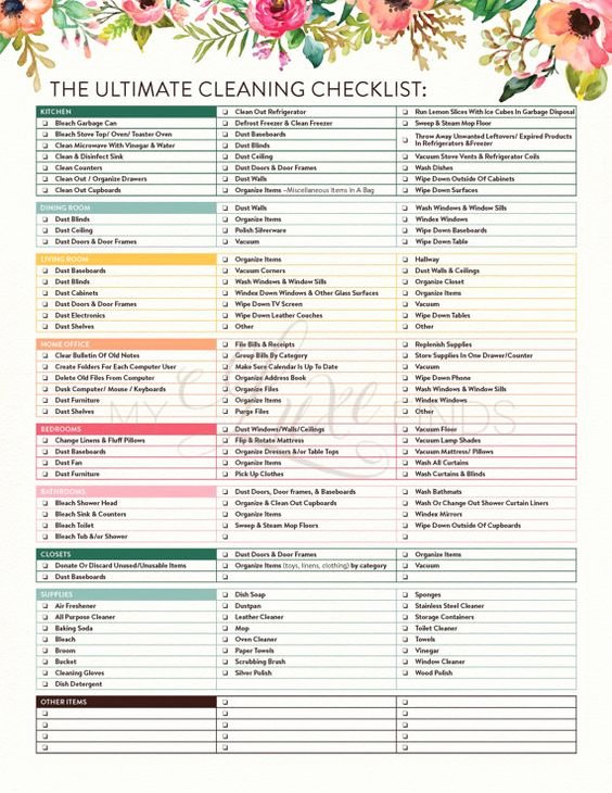 the ultimate house cleaning checklist printable pdf of deep cleaning checklist template