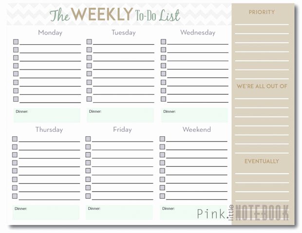 The Ultimate Weekly to Do List Free Printable Pink