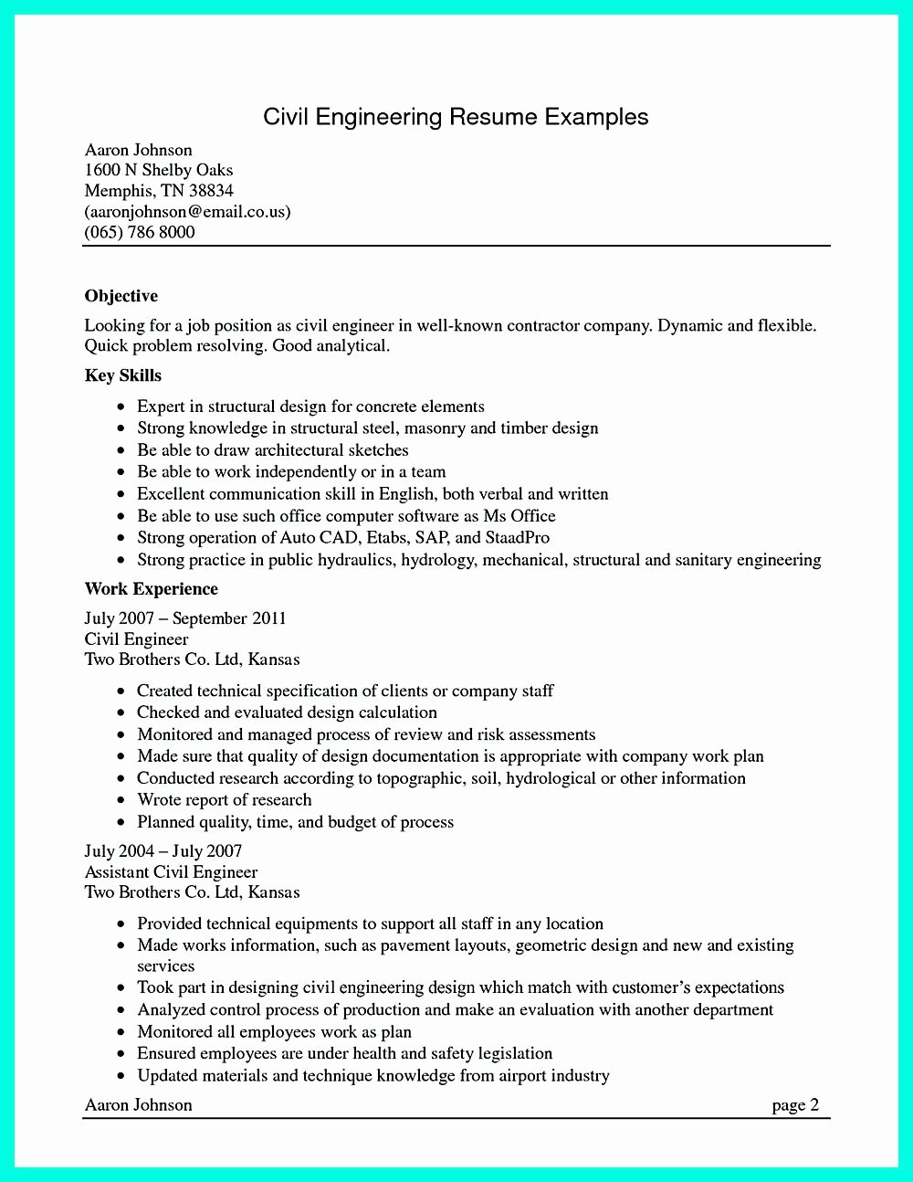 There are so Many Civil Engineering Resume Samples You Can
