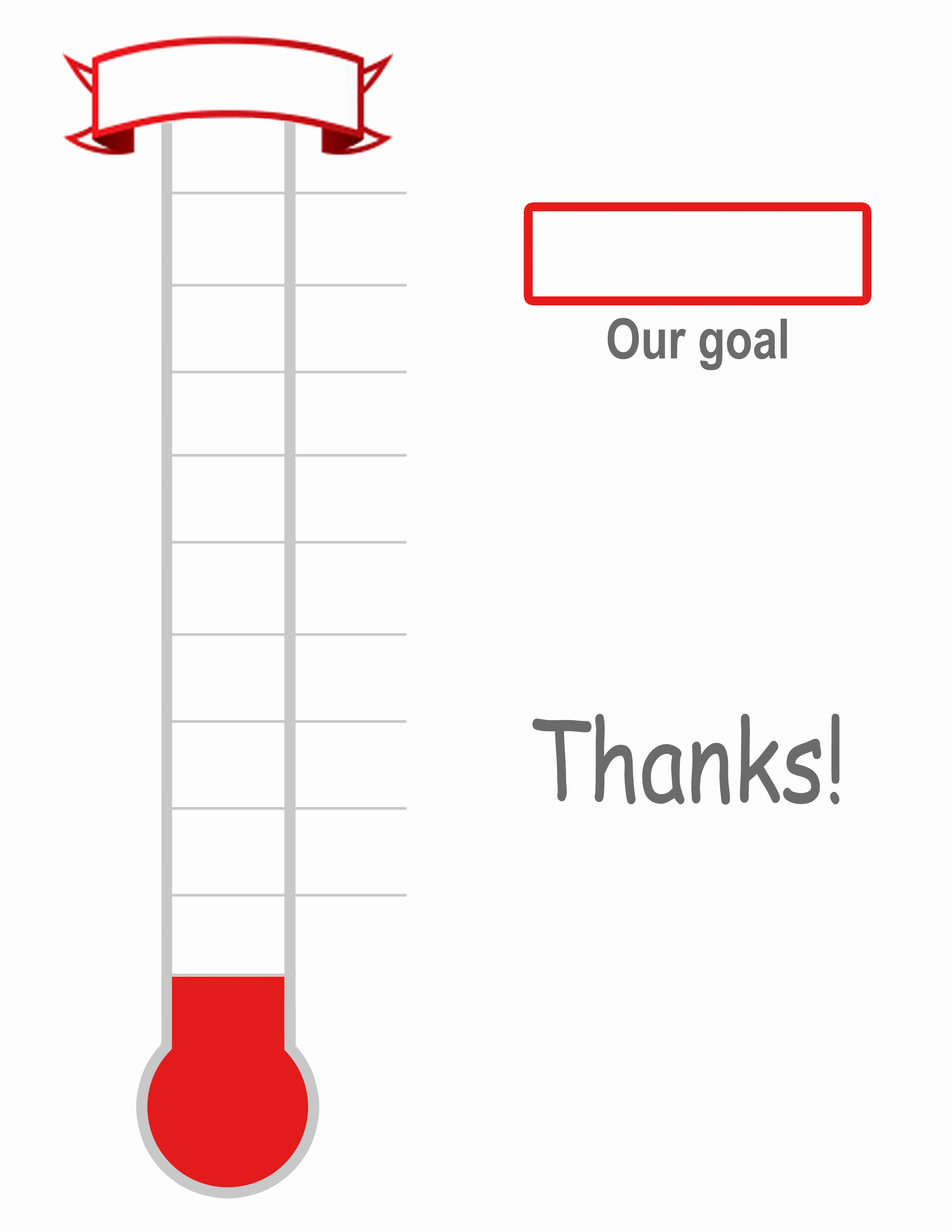 Goal thermometer Template Excel Letter Example Template