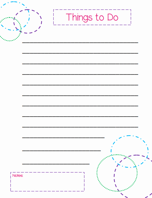 Things to Do List A Colorful Circles themed Template