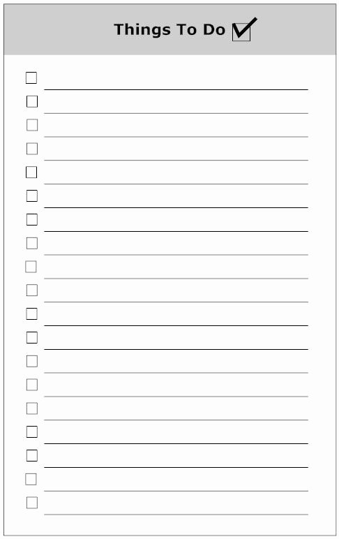 Things to Do List Example Printable 2 Pinterest