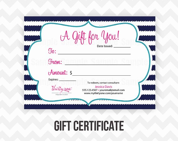 Thirty E Gift Certificate Postcard Printable Direct