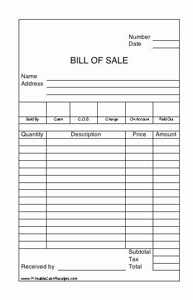 This Bill Of Sale Receipt is Similar to Those On A