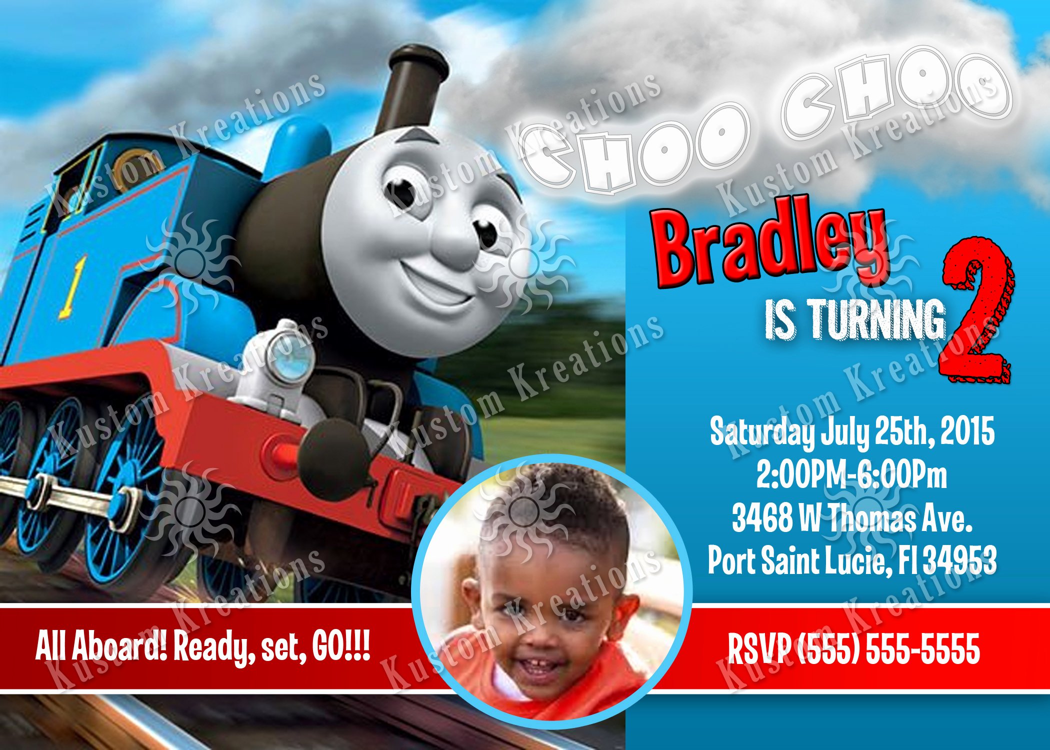 Thomas the Train Birthday Invitations