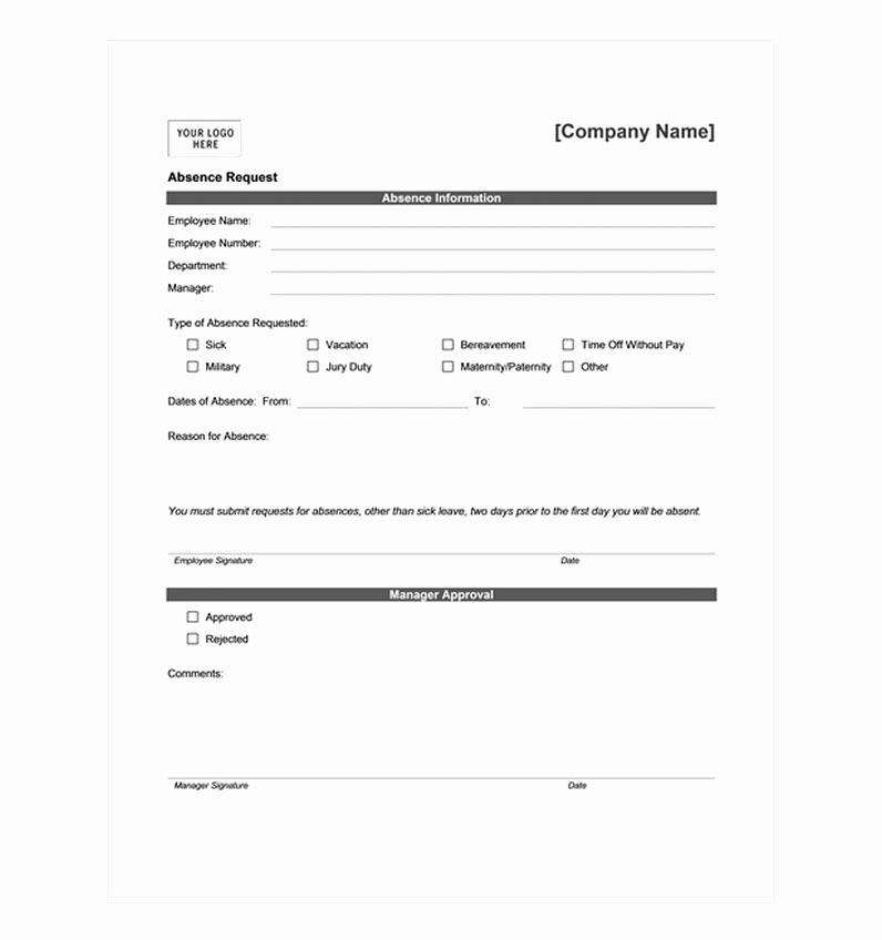 Time F Request form