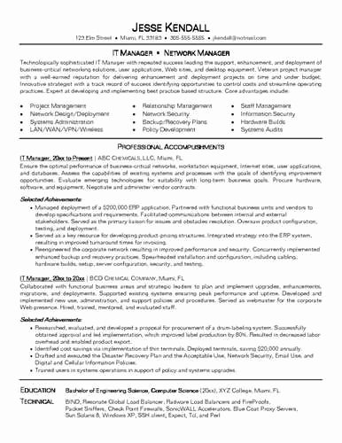 Tips to Write It Manager Resume