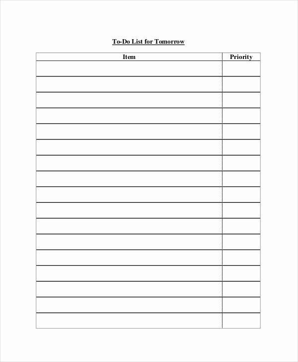 To Do List 13 Free Word Excel Pdf Documents Download