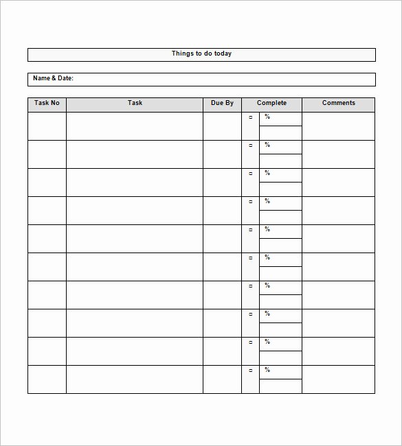 To Do List Template 15 Free Word Excel Pdf format