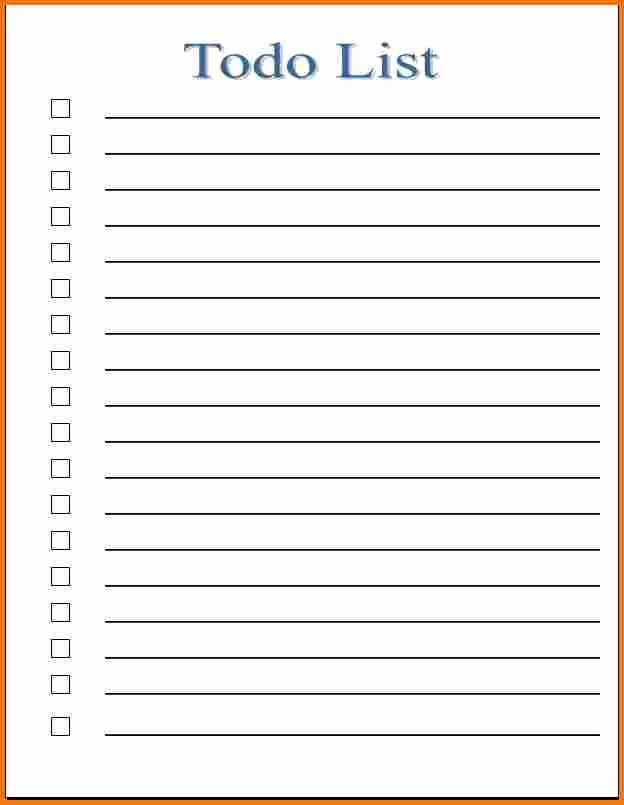 To Do List Template Samples for Microsoft Word Vatansun