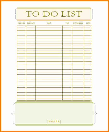 To Do List Template Word
