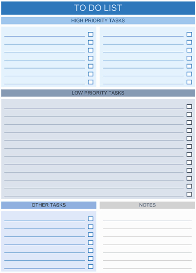To Do List Templates for Excel