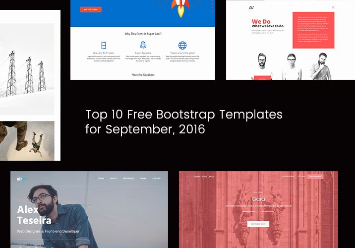 Top 10 Free Bootstrap Templates for September 2016