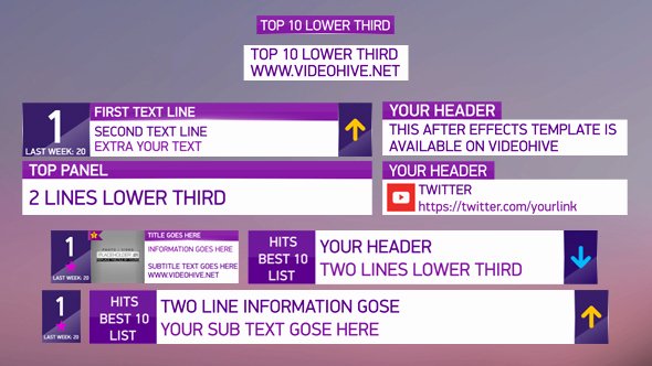 Top 10 Lower Third after Effects Template