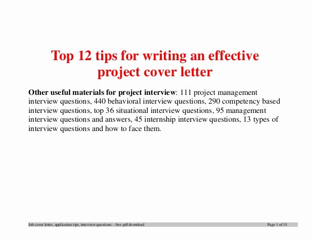 Top 12 Tips for Writing An Effective Project Cover Letter