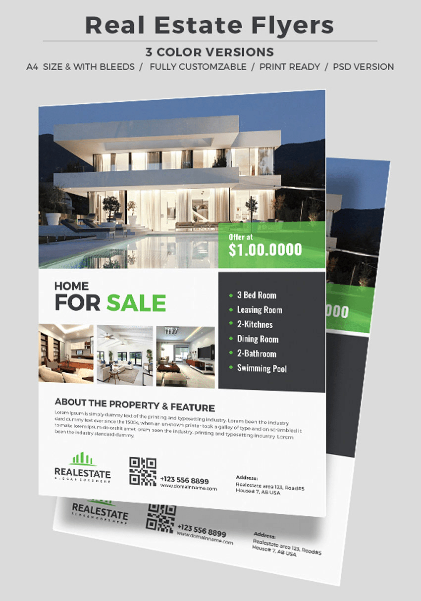 Top 25 Real Estate Flyers &amp; Free Templates
