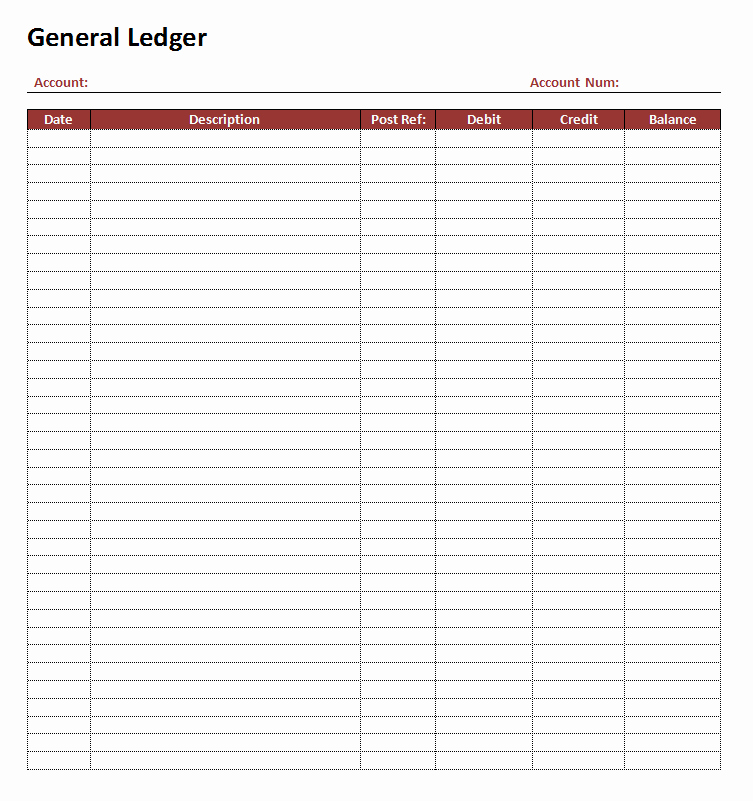 Top 5 Free General Ledger Templates Word Templates
