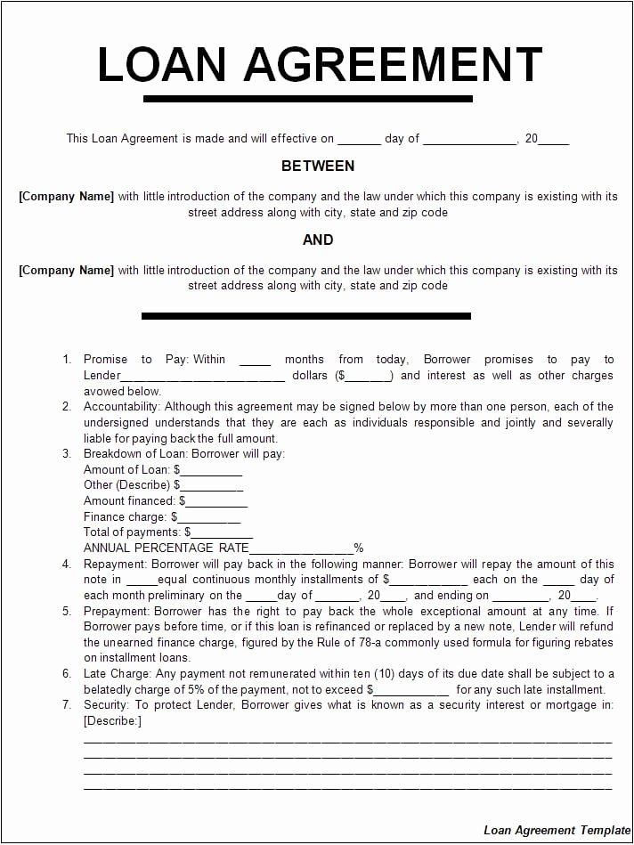 Top 5 Free Loan Agreement Templates Word Templates