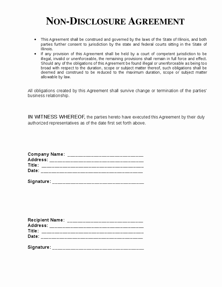 Top 5 Free Non Disclosure Agreement Templates Word
