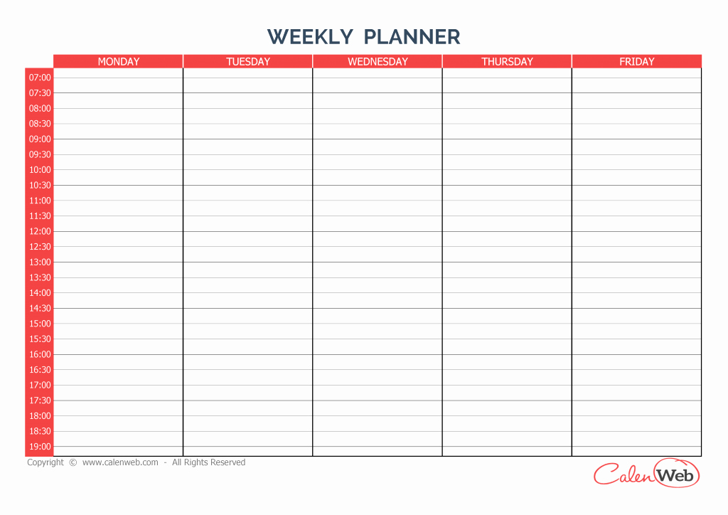 Top 5 Free Weekly Planner Templates Word Templates
