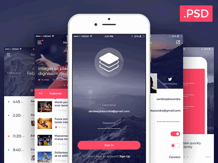 Top 50 Free Mobile Ui Kits for Ios &amp; android for 2019