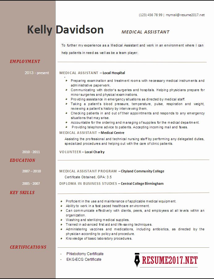 Top 6 Medical assistant Resume Templates 2017
