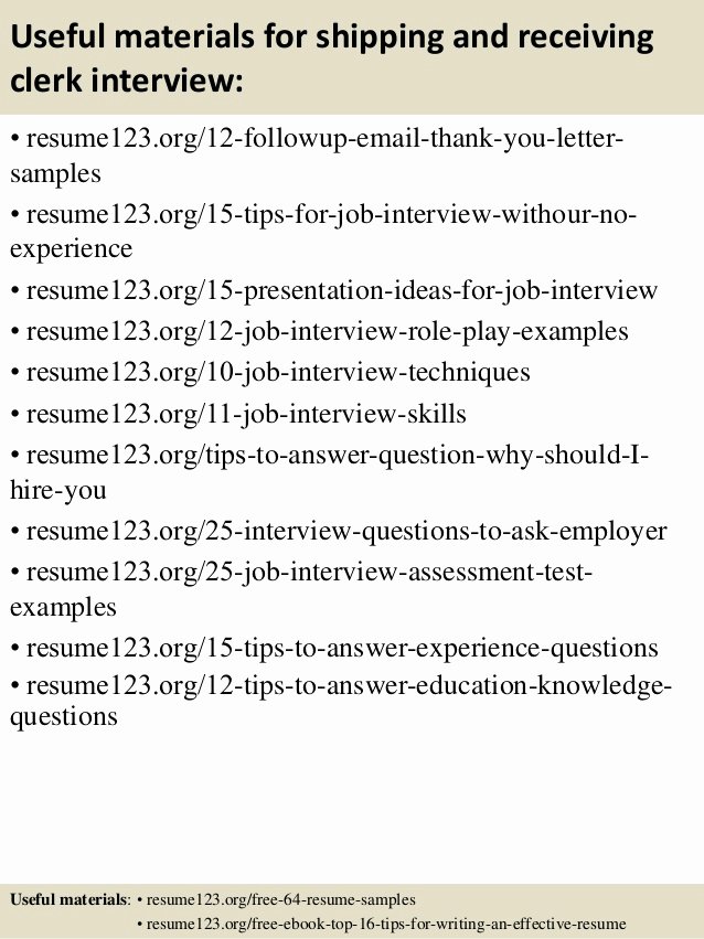 Top 8 Shipping and Receiving Clerk Resume Samples