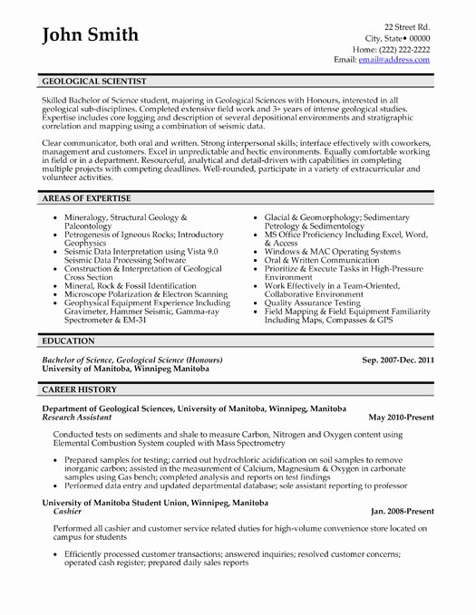 Top Geology Resume Templates &amp; Samples