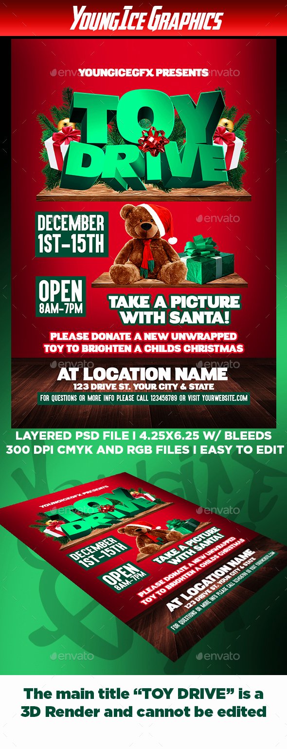 Toy Drive Flyer Template by Youngicegfx
