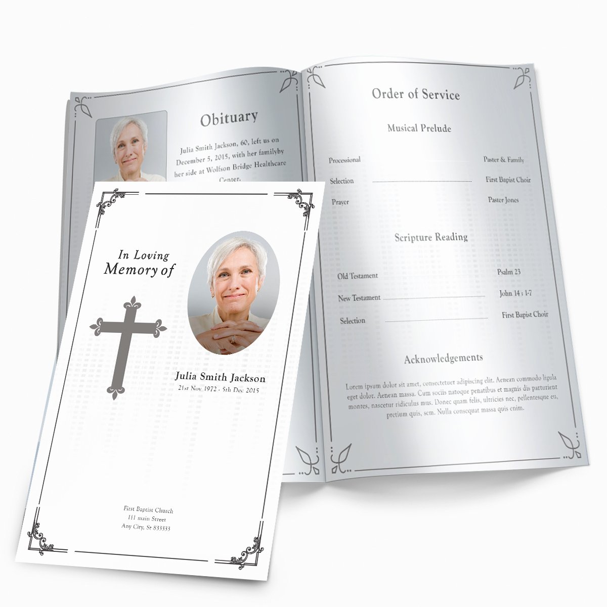 Traditional Cross Funeral Pamphlets