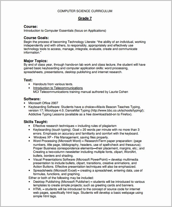 Training Course Outline Template 11 Free Sample